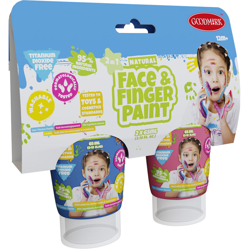 Afbeelding laden in galerijviewer, Boti natural face fingerpaint tube - blauw en roze, 2x65ml