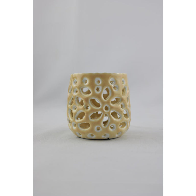 Afbeelding laden in galerijviewer, Mansion atmosphere hã©rault votive waxinelichthouder beige 8x8x7cm