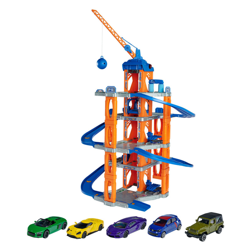 Afbeelding laden in galerijviewer, Majorette Garage met Lift en 5 Auto's