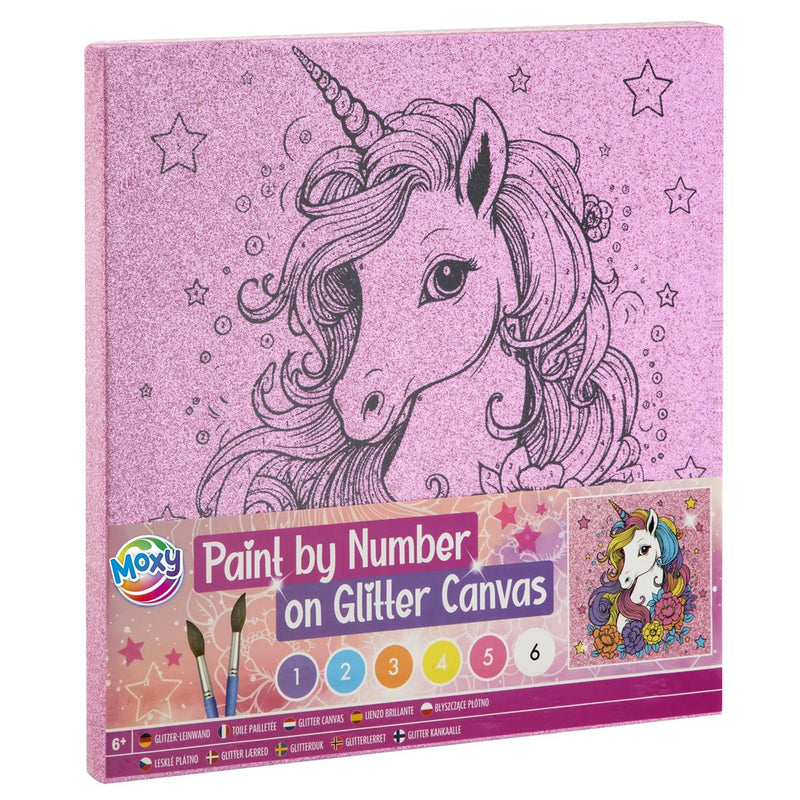 Afbeelding laden in galerijviewer, Grafix moxy schilderen op nummer glitter canvas 25x25cm