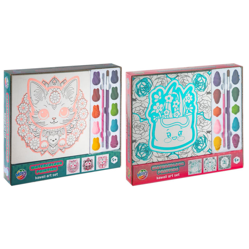 Afbeelding laden in galerijviewer, Moxy aquarel schilderen kawaii art set