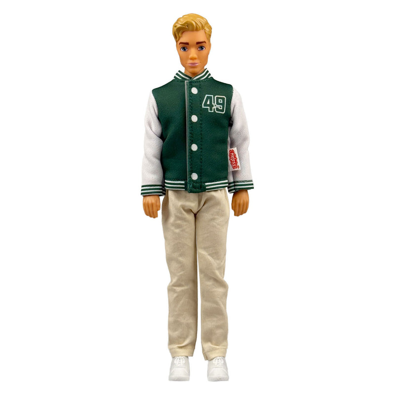 Afbeelding laden in galerijviewer, Heless varsity jack met broek voor modepoppen - 29cm
