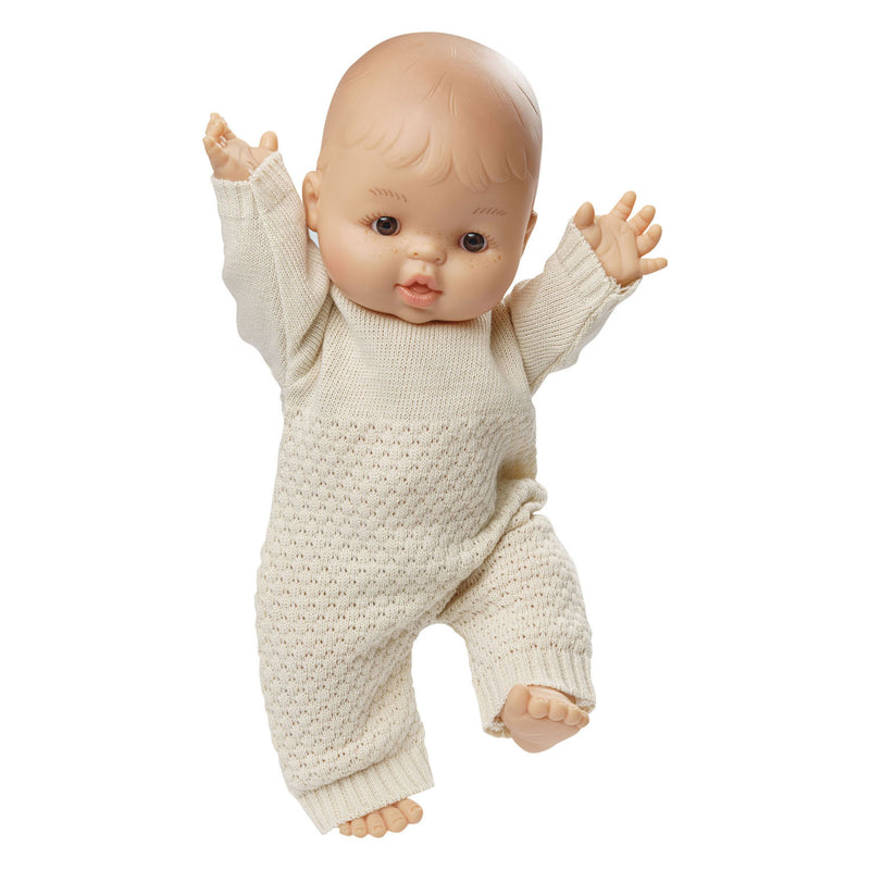 Afbeelding laden in galerijviewer, Heless meisjes babypop met gebreide romper - 34cm