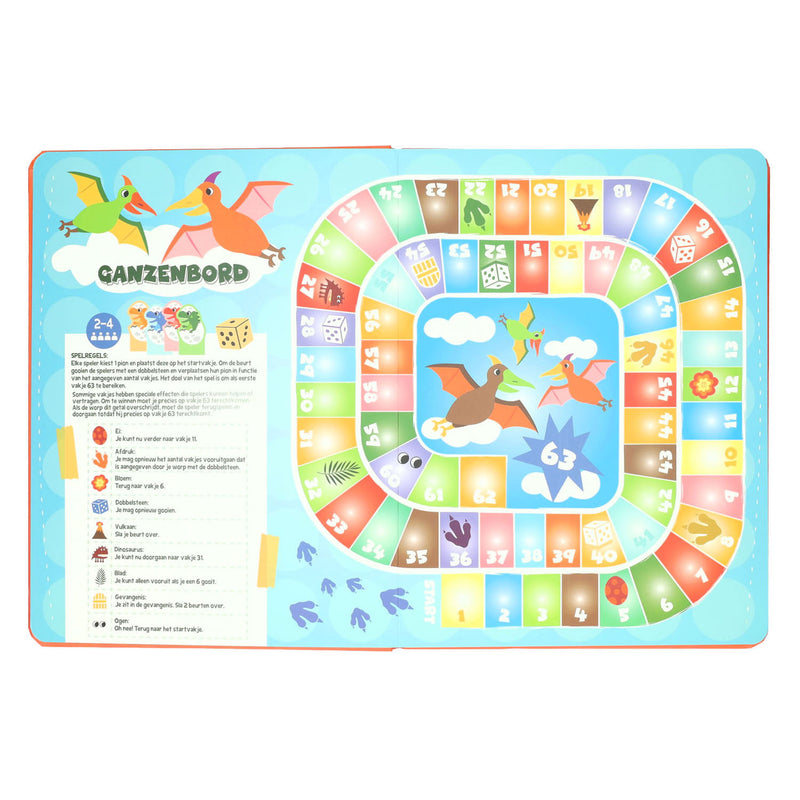 Afbeelding laden in galerijviewer, Wins holland bordspellen boek 8 spellen dinosaurus - 3jr.