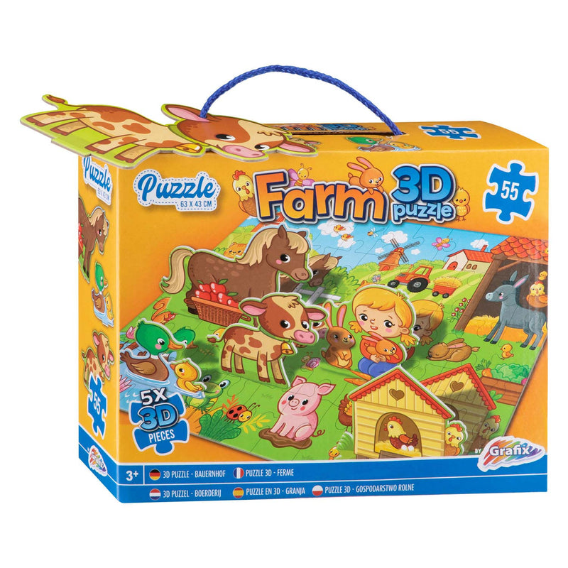 Afbeelding laden in galerijviewer, Grafix 3d vloerpuzzel boerderij, 55st.