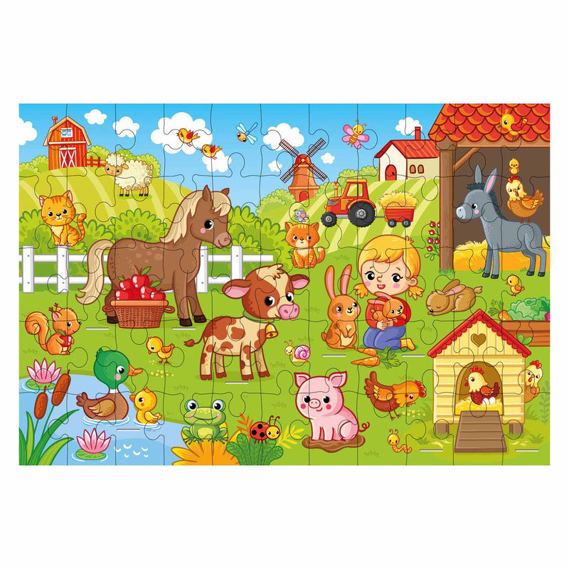 Afbeelding laden in galerijviewer, Grafix 3d vloerpuzzel boerderij, 55st.
