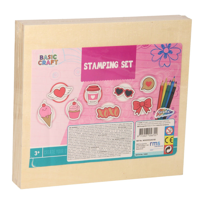 Afbeelding laden in galerijviewer, Creative craft group houten stempelset met kleurpotloden