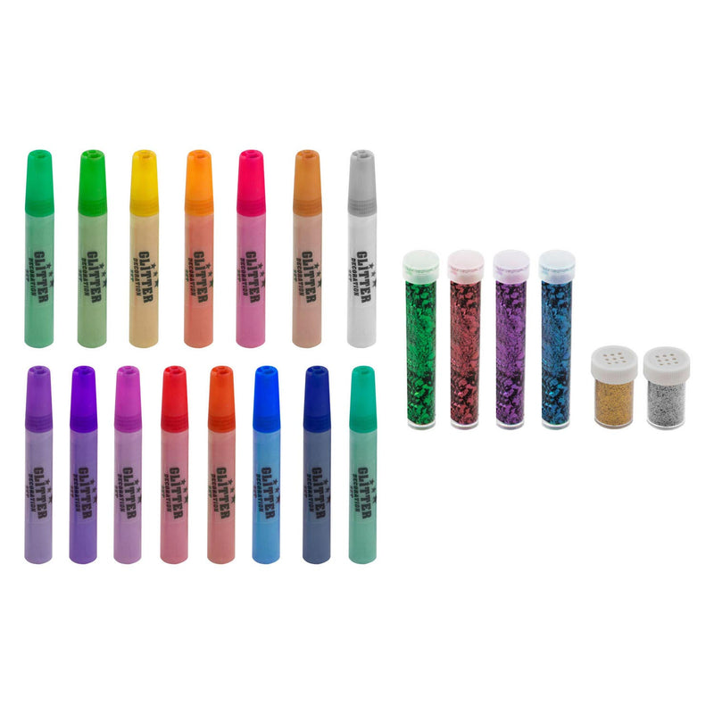 Afbeelding laden in galerijviewer, Creative Craft Group Glitter Decoratieset, 17dlg.