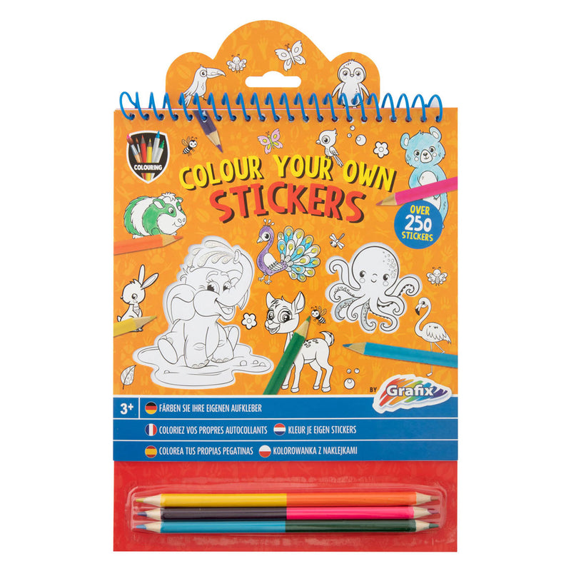 Afbeelding laden in galerijviewer, Creative craft group kleur je eigen stickers met kleurpotloden dieren, 250st.