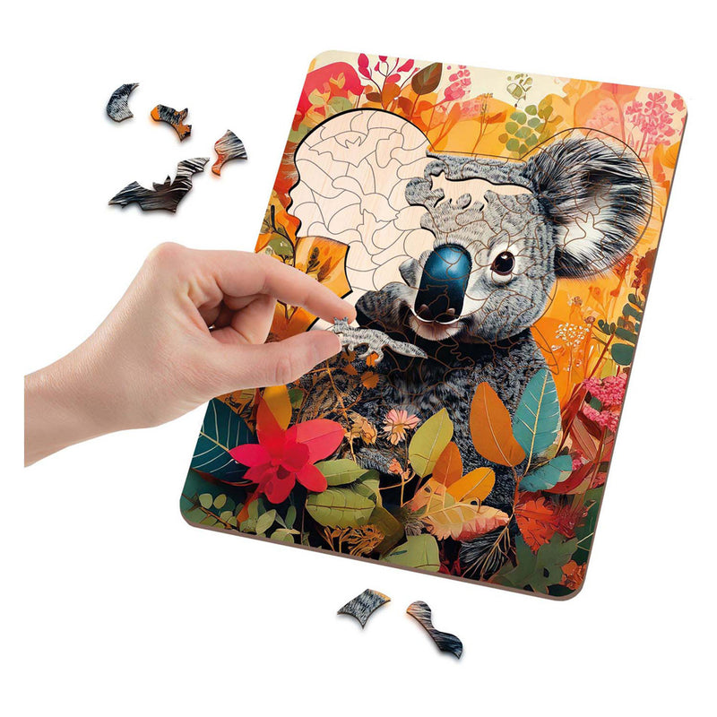 Afbeelding laden in galerijviewer, Moxy houten puzzel koala unieke vormen, 130pcs