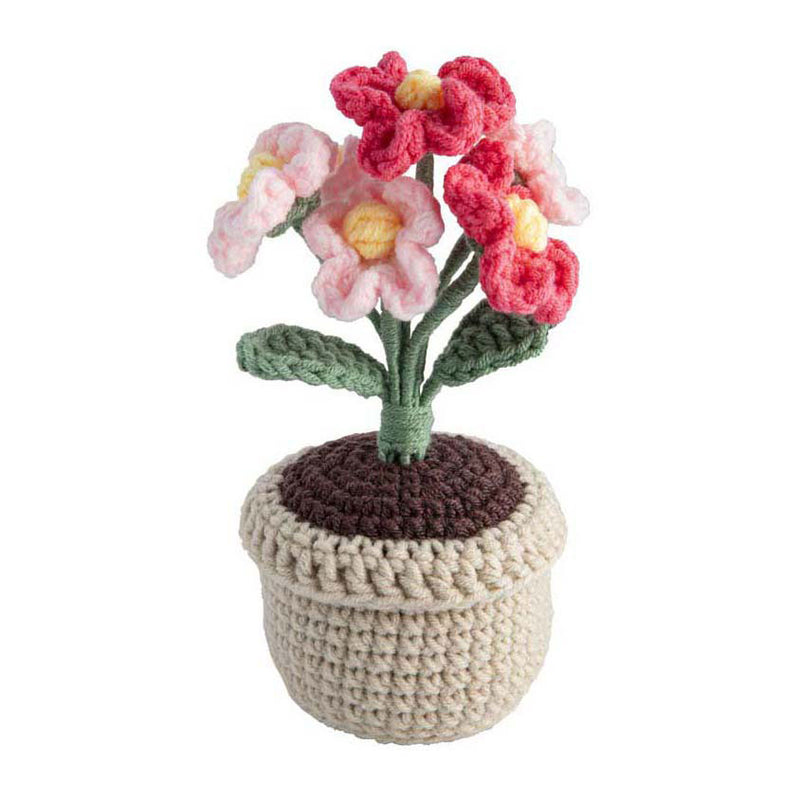 Afbeelding laden in galerijviewer, Creative craft group haakpakket bloempot roze bloemen - incl. naald en draad