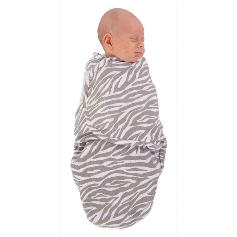 Afbeelding laden in galerijviewer, Bo Jungle Bo Wikkeldeken tijgerprint S grijs en wit