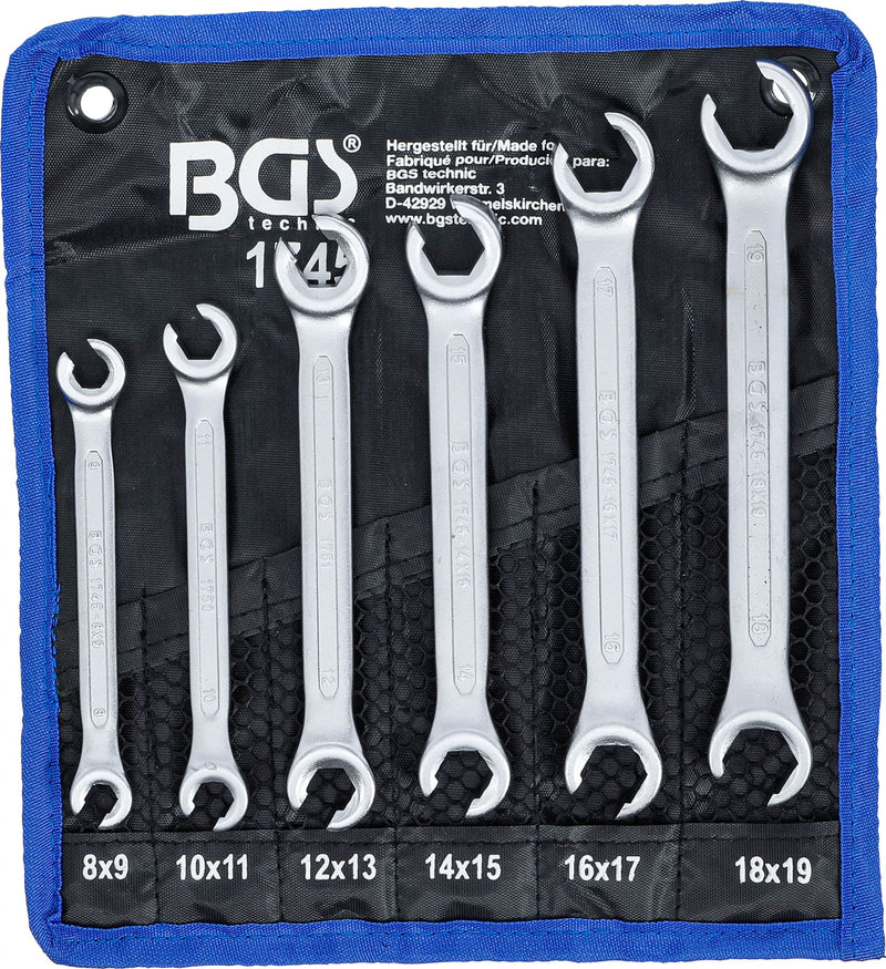 Afbeelding laden in galerijviewer, Bgs technic open double ring wrench set sw 8 x 9 - 18 x 19 mm 6 pcs.