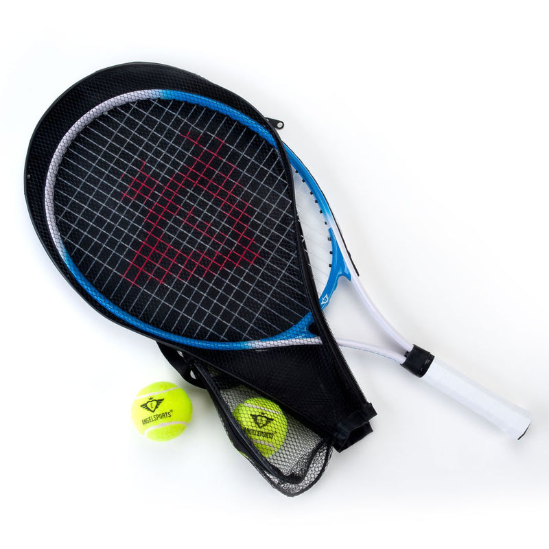 Afbeelding laden in galerijviewer, Engelhart tennisracket met hoes en 2 ballen - blauw