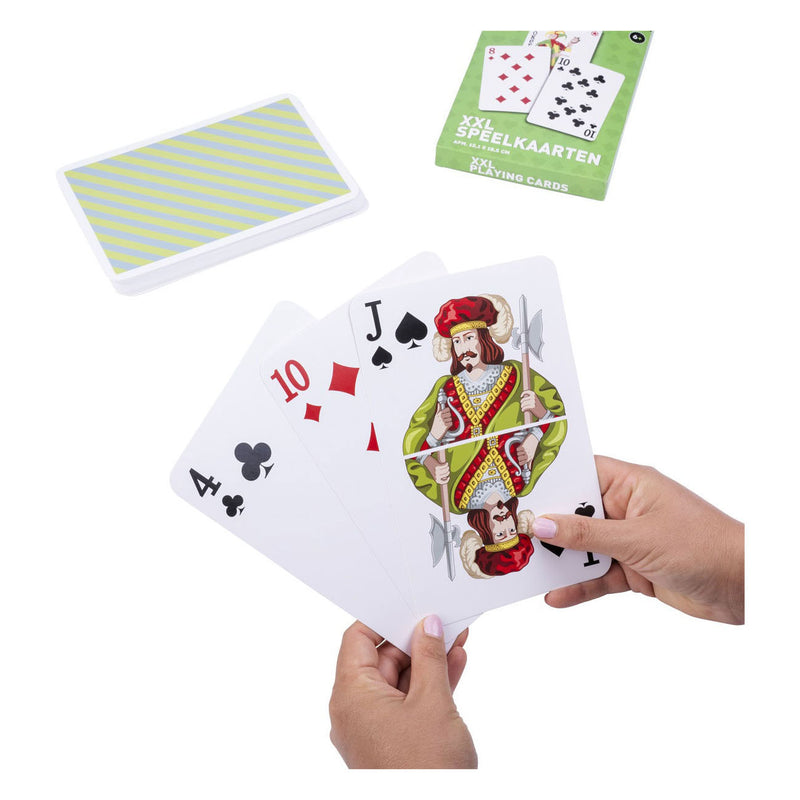 Afbeelding laden in galerijviewer, Longfield xxl speelkaarten 12,1 x 18,5 cm – geplastificeerd papieren kaartspel (54 kaarten) – extra groot kaartspel voor gezelschapsspellen familiespel – engelhart