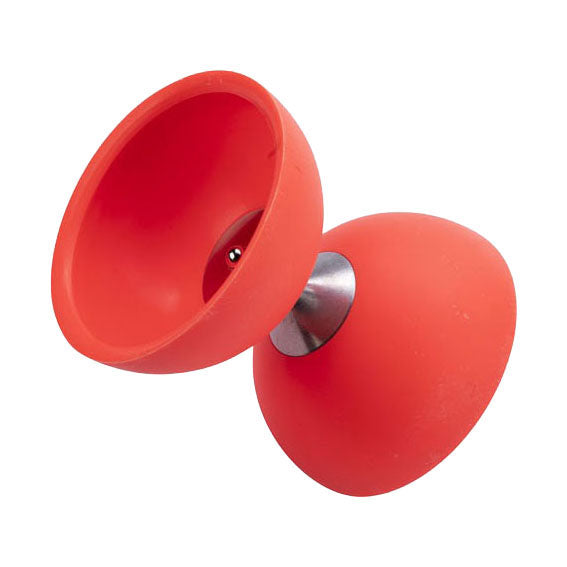 Afbeelding laden in galerijviewer, Engelhart diabolo van rubber met metalen stokjes - fluor rood