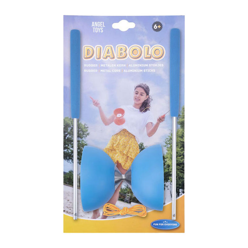 Afbeelding laden in galerijviewer, Diabolo van rubber met metalen stokjes - blauw