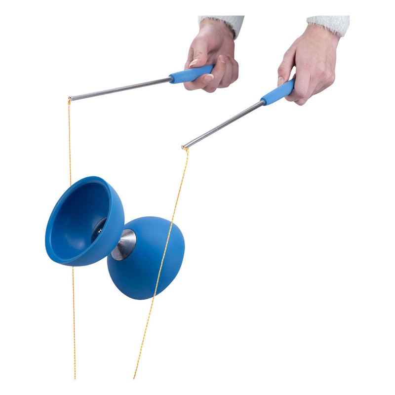 Afbeelding laden in galerijviewer, Diabolo van rubber met metalen stokjes - blauw