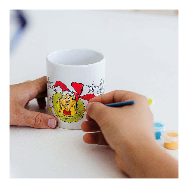 Afbeelding laden in galerijviewer, Totum the grinch - inkleur mok beker beschilderen - knutselset incl. 5 kleuren verf en penseeltje - creatief speelgoed jongens meisjes cadeautip