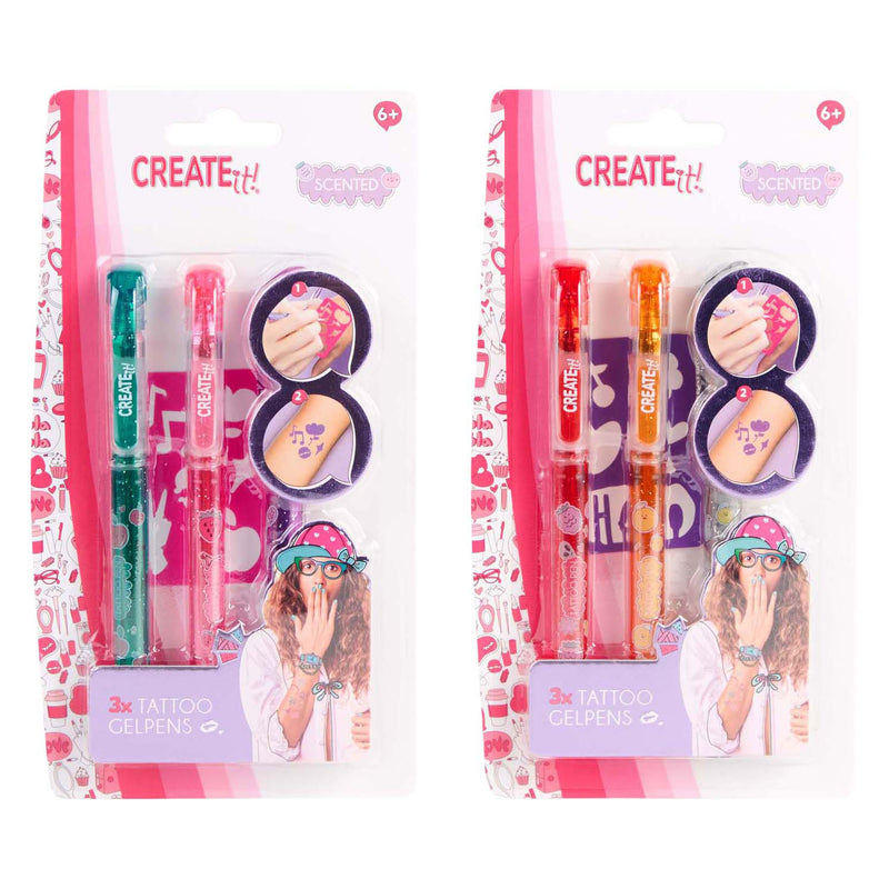 Afbeelding laden in galerijviewer, Create it! tattoo geurpennen, 3st + sjabloon