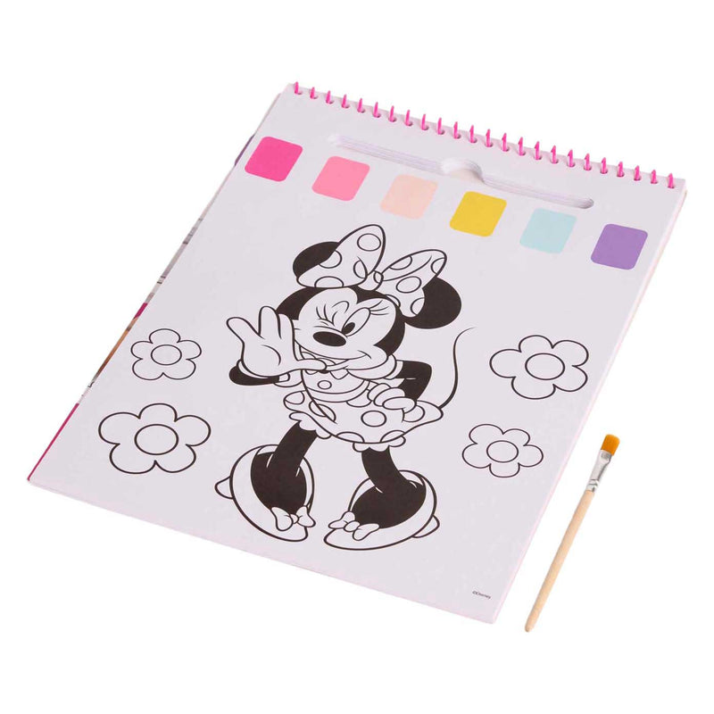 Afbeelding laden in galerijviewer, Canenco minnie mouse water verfset boek - incl kwast