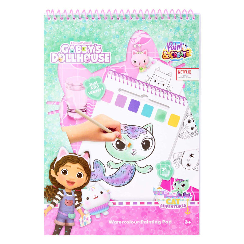 Afbeelding laden in galerijviewer, Canenco gabby's dollhouse water verfset boek - incl kwast