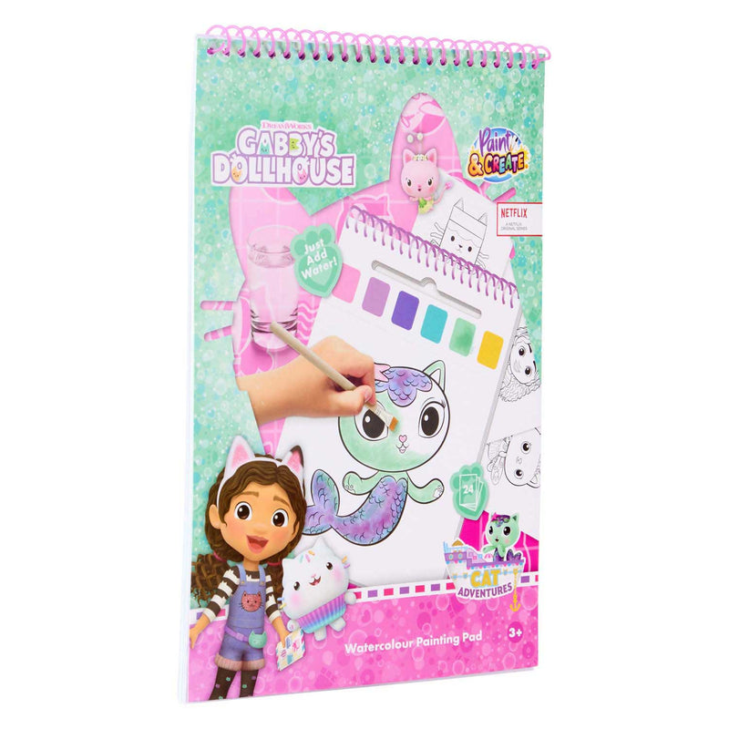 Afbeelding laden in galerijviewer, Canenco gabby's dollhouse water verfset boek - incl kwast