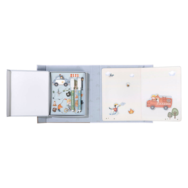 Afbeelding laden in galerijviewer, Little dutch magneetset jim vehicles - complete set - cadeautip - creatief speelgoed