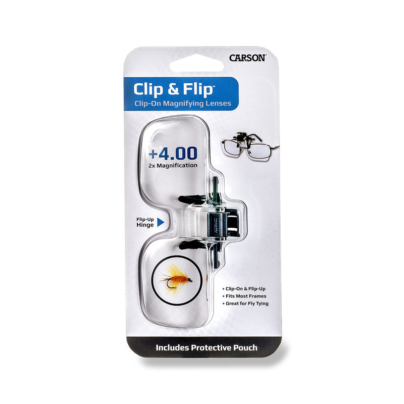 Afbeelding laden in galerijviewer, Carson loepbril 2x (+4.00 dioptrie) clip-on en flip-up