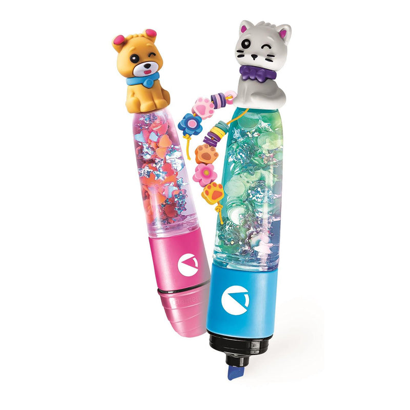 Afbeelding laden in galerijviewer, Clementoni idea create you highlighters pets klein 2 pennen met accessoires