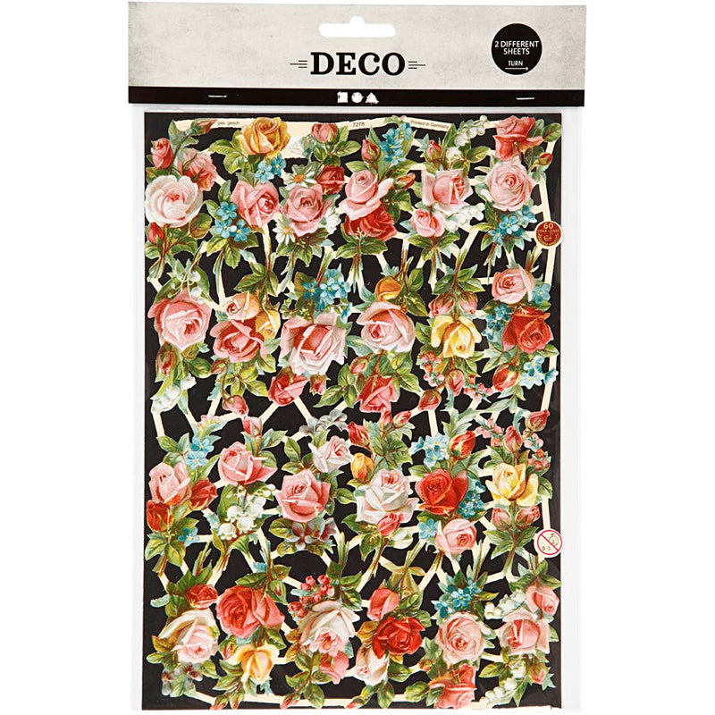 Afbeelding laden in galerijviewer, Https: www.cchobby.nl vintage-plaatjes-kleine-bloemen-vel-16-5x23-5-cm-2-vel-1-doos