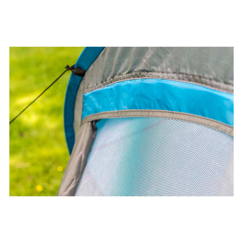 Afbeelding laden in galerijviewer, Dunlop pop up tent - blauw grijs wit - 2 persoons