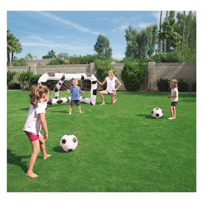 Afbeelding laden in galerijviewer, Bestway opblaasbaar voetbaldoel 213x117x125cm incl. 2 ballen