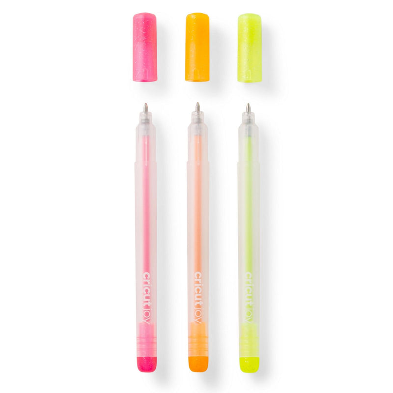 Afbeelding laden in galerijviewer, Cricut joy • glitter gel pens 3-pack (pink, orange, yellow)