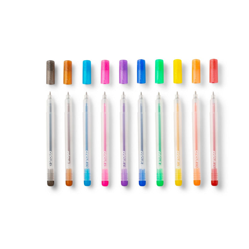 Afbeelding laden in galerijviewer, Cricut joy • glitter gel pens 10-pack (rainbow + pink, brown, black)