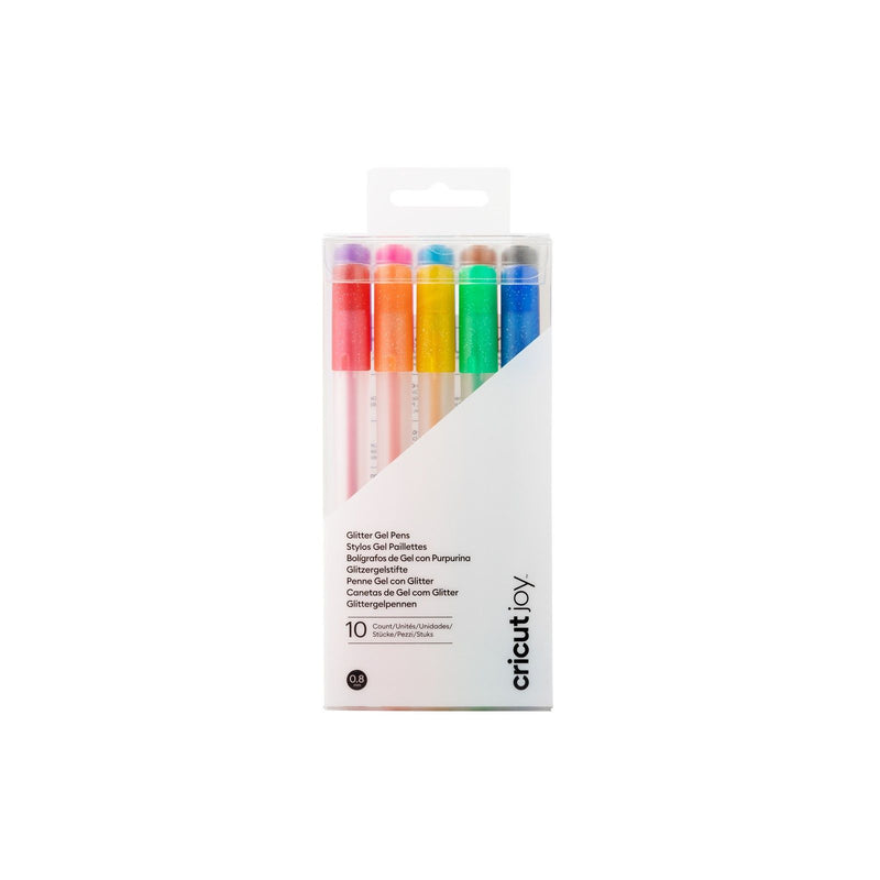 Afbeelding laden in galerijviewer, Cricut joy • glitter gel pens 10-pack (rainbow + pink, brown, black)