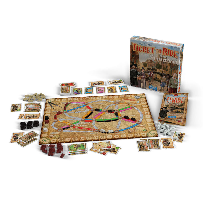Afbeelding laden in galerijviewer, Days of wonder ticket to ride amsterdam – nederlandstalig bordspel voor 2 tot 4 spelers - snel strategisch spel vanaf 8 jaar - speel in 17e-eeuws amsterdam