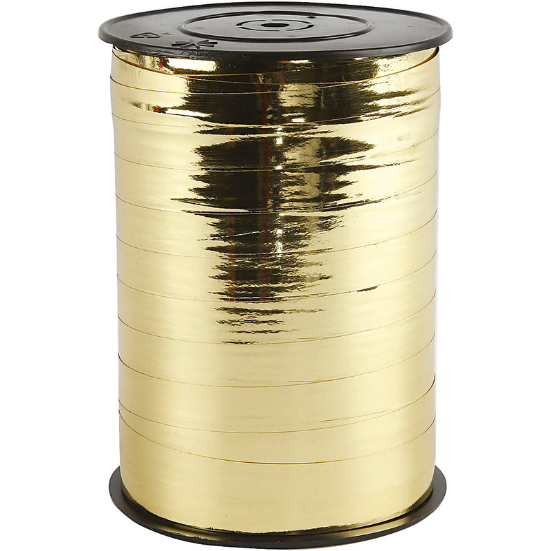 Afbeelding laden in galerijviewer, Creativ company cadeau lint goud metallic 250 meter decoratie.