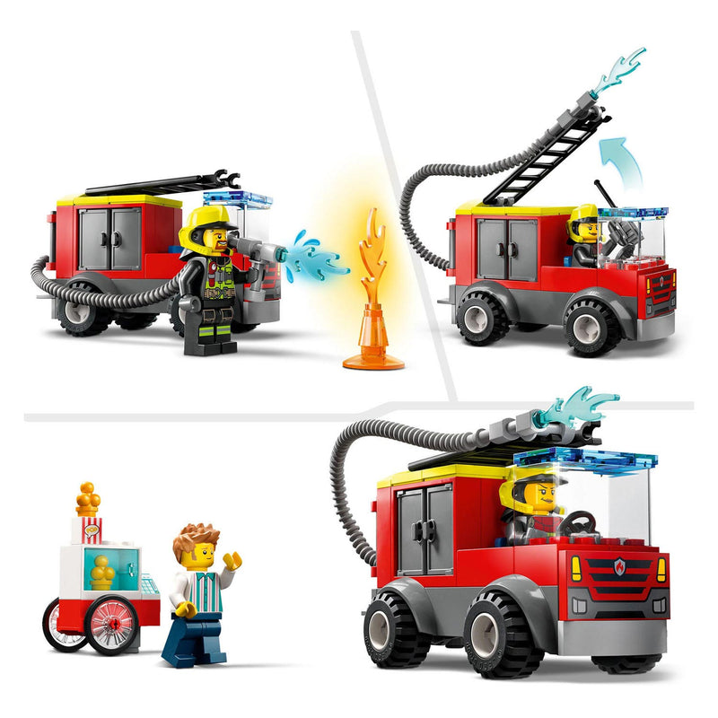Afbeelding laden in galerijviewer, Lego City 60375 Brandweerkazerne en Brandweerwagen