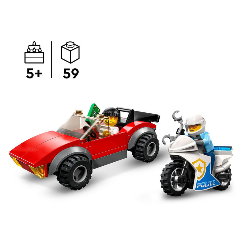 Afbeelding laden in galerijviewer, Lego LEGO City 60392 Achtervolging Auto op Politiemotor