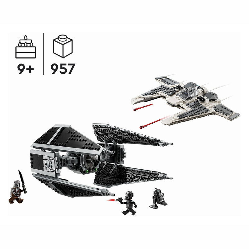 Afbeelding laden in galerijviewer, Lego star wars 75348 mandalorian fang fighter vs. tie interceptor set