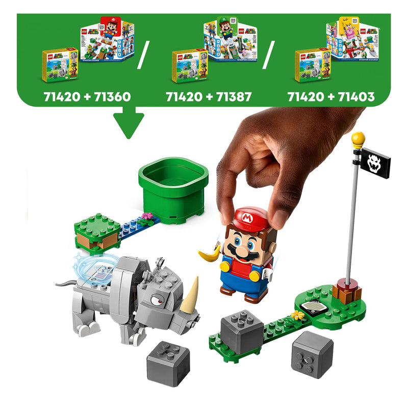 Afbeelding laden in galerijviewer, Lego LEGO Super Mario 71420 Uitbreidingsset: Rambi de Neushoorn