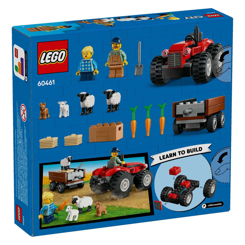 Afbeelding laden in galerijviewer, Lego city 60461 rode tractor met aanhanger en schapen