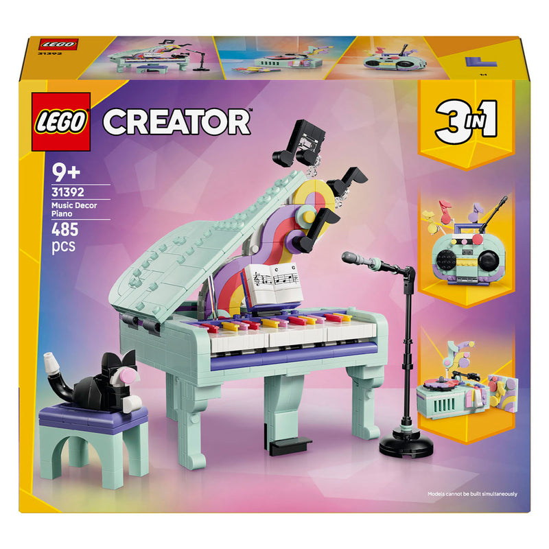 Afbeelding laden in galerijviewer, Lego creator 3in1 piano met kat en radio en platenspeler speelgoed voor kinderen 31392
