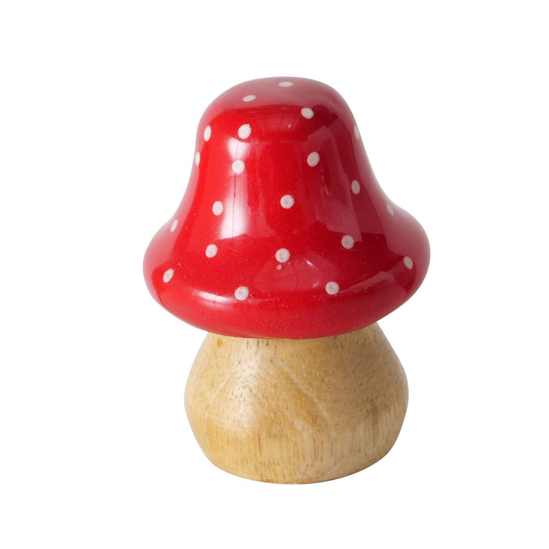 Afbeelding laden in galerijviewer, Boltze home beeld paddenstoel mango hout dia.3,5x5cm rood