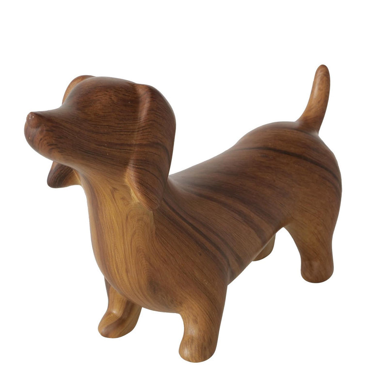 Afbeelding laden in galerijviewer, Boltze home beeld tekkel wilhelmy h13,5cm dolomiet hout-look bruin