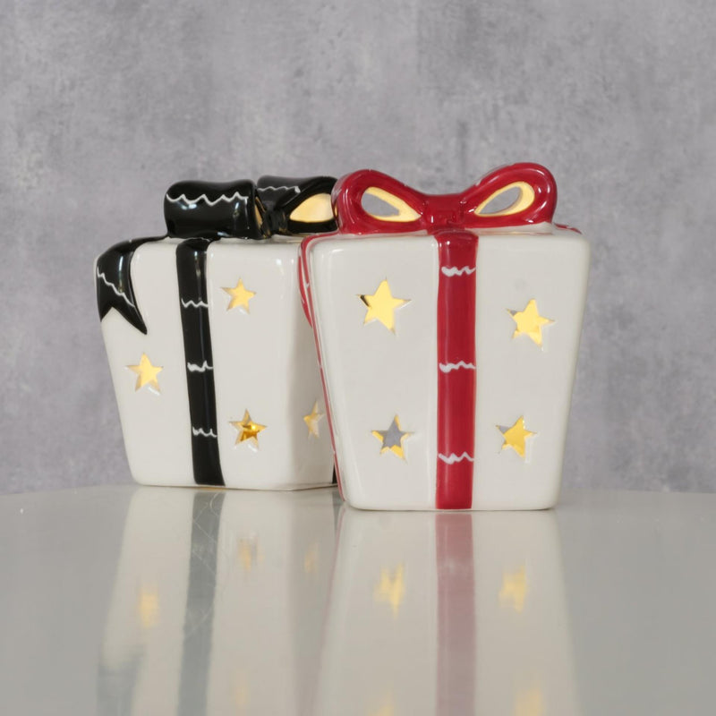 Afbeelding laden in galerijviewer, Boltze home beeld cadeautje elina met led h10cm zwart rood