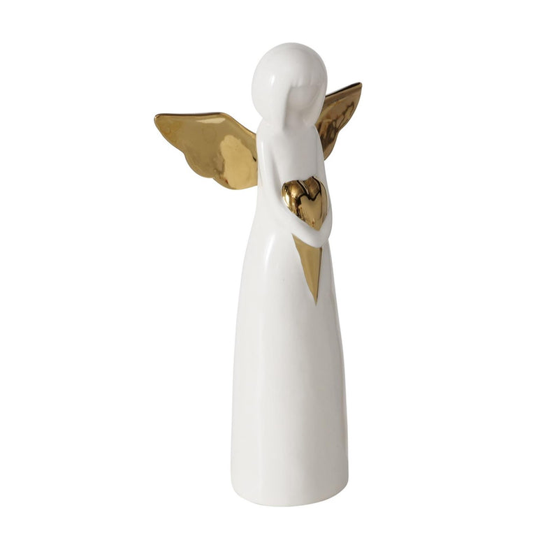 Afbeelding laden in galerijviewer, Boltze home engelfiguur tatjana porselein h25cm wit goud