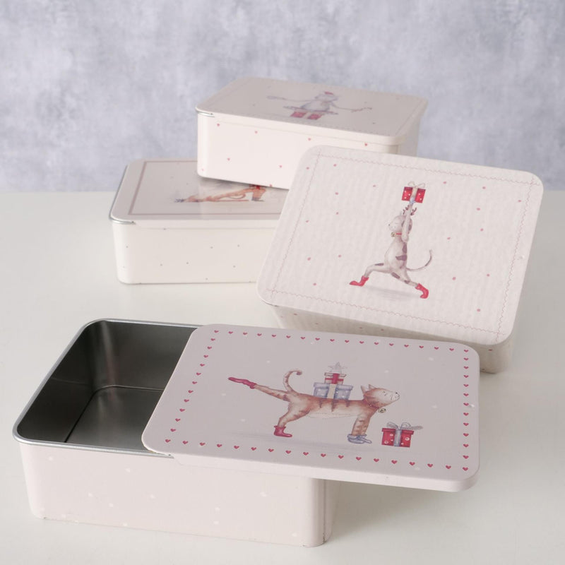 Afbeelding laden in galerijviewer, Boltze home voorraadblik kerst poes 12x9x4cm
