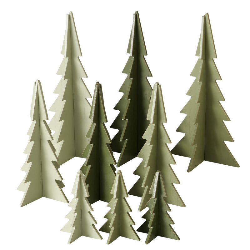 Afbeelding laden in galerijviewer, Boltze home decoratief kerstboom ceti 3-delige set h11,5-30cm licht groen midden groen donker groen
